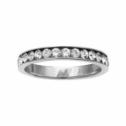 PRIMROSE Sterling Silver Cubic Zirconia Ring Silver Tone
