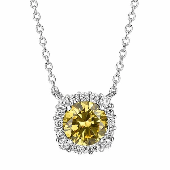 PRIMROSE Sterling Silver Cubic Zirconia Halo Pendant Necklace May - Image 3