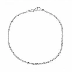 PRIMROSE Sterling Silver Twisted Sparkle Chain Bracelet