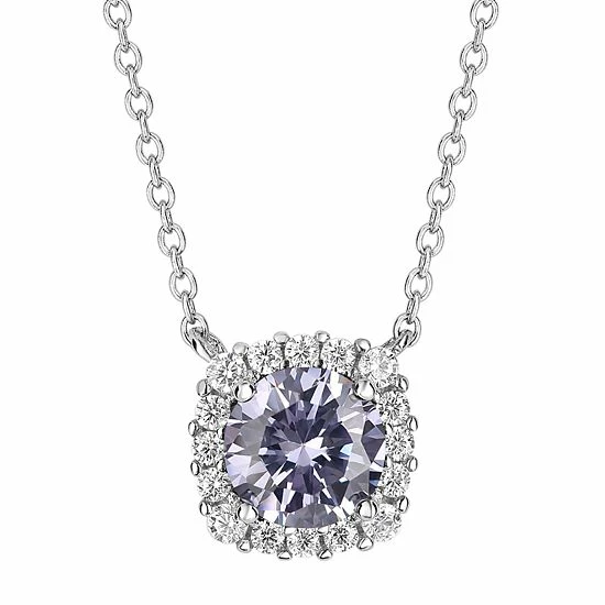 PRIMROSE Sterling Silver Cubic Zirconia Halo Pendant Necklace May - Image 6