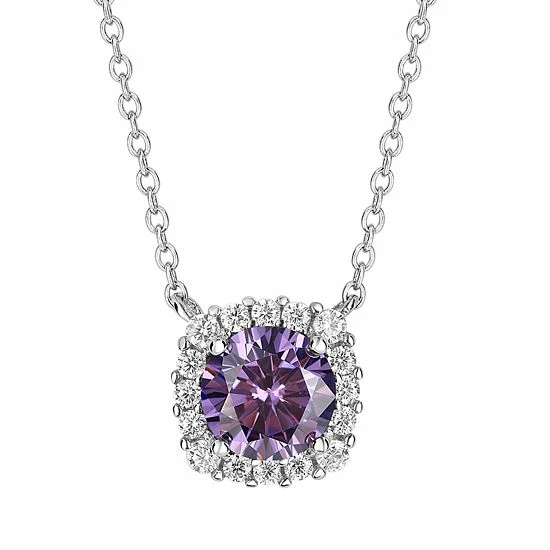 PRIMROSE Sterling Silver Cubic Zirconia Halo Pendant Necklace May - Image 7