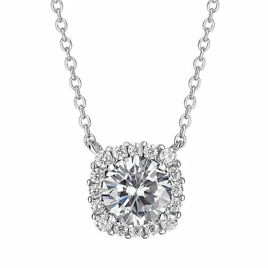 PRIMROSE Sterling Silver Cubic Zirconia Halo Pendant Necklace May - Image 8