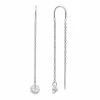 PRIMROSE Sterling Silver Bar & Crystal Chain Threader Drop Earrings
