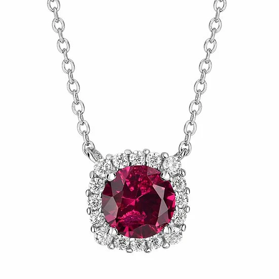 PRIMROSE Sterling Silver Cubic Zirconia Halo Pendant Necklace May - Image 10