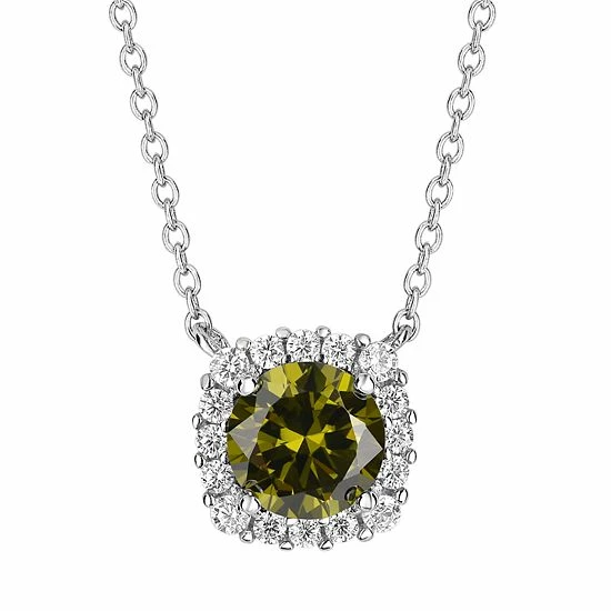 PRIMROSE Sterling Silver Cubic Zirconia Halo Pendant Necklace May - Image 11