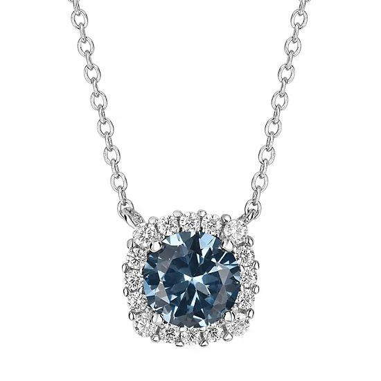 PRIMROSE Sterling Silver Cubic Zirconia Halo Pendant Necklace May - Image 12