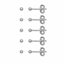 PRIMROSE Sterling Silver Nickel Free Ball Stud Earring Set