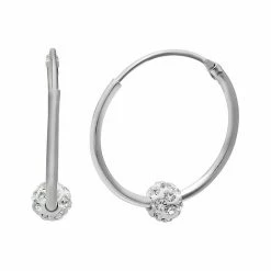 PRIMROSE Endless Hoop Clear Crystal Fireball Earrings