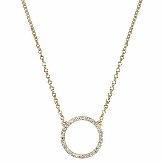 PRIMROSE Sterling Silver Cubic Zirconia Circle Necklace - Image 3