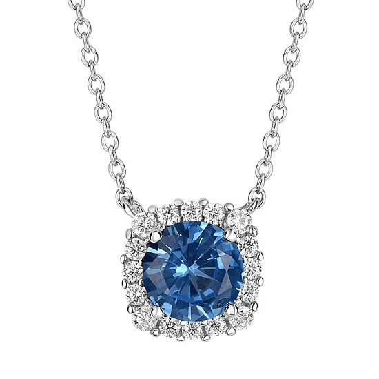 PRIMROSE Sterling Silver Cubic Zirconia Halo Pendant Necklace May - Image 13