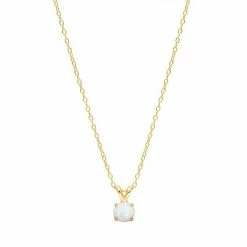 PRIMROSE Sterling Silver White Opal Solitaire Pendant Necklace Silver Tone Opal
