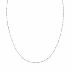 PRIMROSE Sterling Silver Diamond-Cut Mirror Station Chain Necklace
