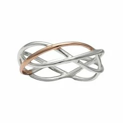 PRIMROSE Two Tone Sterling Silver Crossover Ring