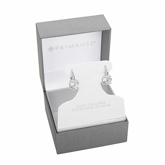 PRIMROSE Sterling Silver Cubic Zirconia Drop Earrings - Image 2
