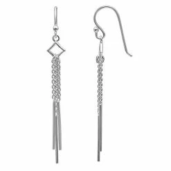 PRIMROSE Sterling Silver Chain Tassel Drop Earrings