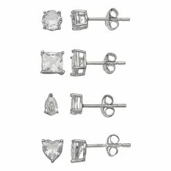 PRIMROSE Sterling Silver Cubic Zirconia Earring Set