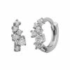 Women's PRIMROSE Sterling Silver Cubic Zirconia Cluster Polished Hoop Earrings