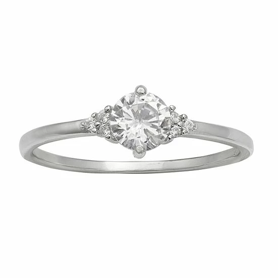 PRIMROSE Sterling Silver Cubic Zirconia Band Ring