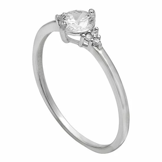 PRIMROSE Sterling Silver Cubic Zirconia Band Ring - Image 2