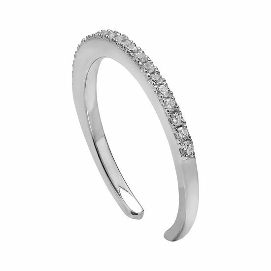 PRIMROSE Sterling Silver Cubic Zirconia Graduated Toe Ring - Image 2