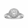 PRIMROSE Cubic Zirconia Sterling Silver Halo Ring