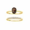 PRIMROSE 18k Gold Over Silver Crystal & Cubic Zirconia Ring Duo Set