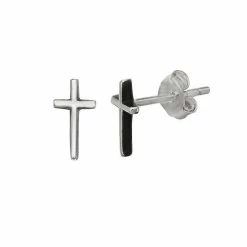 PRIMROSE Sterling Silver Cross Stud Earrings