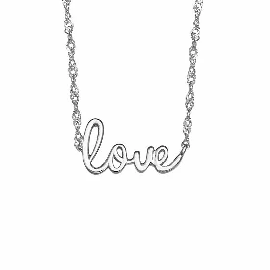 PRIMROSE Sterling Silver "Love" Necklace