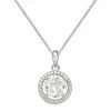PRIMROSE Sterling Silver Cubic Zirconia Halo Pendant Necklace