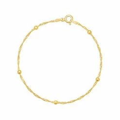 PRIMROSE 18k Gold Over Silver Beaded Chain Bracelet