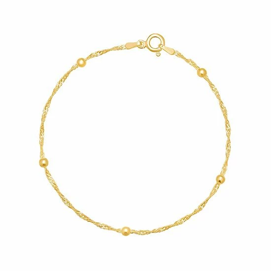 PRIMROSE 18k Gold Over Silver Beaded Chain Bracelet