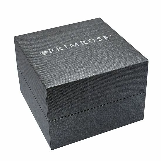 PRIMROSE Sterling Silver Pave Cubic Zirconia Round Stud Earrings - Image 3