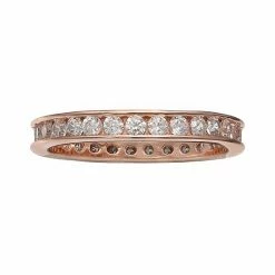 PRIMROSE 18k Rose Gold Over Silver Cubic Zirconia Eternity Band