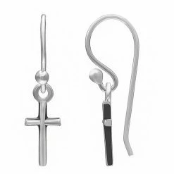 PRIMROSE Sterling Silver Cross Fishhook Earrings