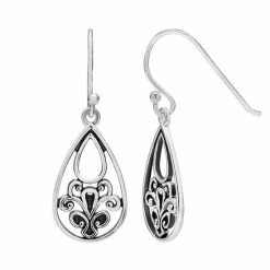PRIMROSE Sterling Silver Polished Tear Drop Earrings