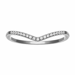 PRIMROSE Sterling Silver Cubic Zirconia V-Shape Ring