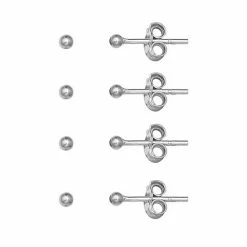 PRIMROSE Sterling Silver Ball Stud Earring Set
