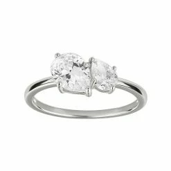 PRIMROSE Sterling Silver Cubic Zirconia Teardrop Ring