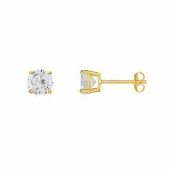 PRIMROSE 18k Gold Over Silver Cubic Zirconia Stud Earrings Rose Tone