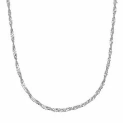 Women's PRIMROSE Sterling Silver Polished Twisting Singapore Chain