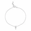 PRIMROSE Polished Oxidized Sterling Silver Cross Drop Anklet