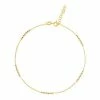 PRIMROSE 18k Gold Over Silver Beaded Station Chain Anklet