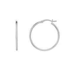 PRIMROSE Sterling Silver 30 Mm Polished Hoop Earrings
