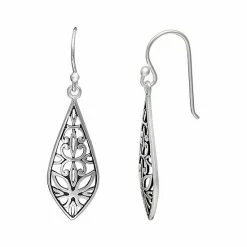 PRIMROSE Sterling Silver Filigree Teardrop Earrings