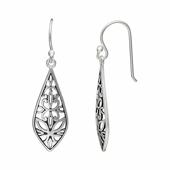 PRIMROSE Sterling Silver Filigree Teardrop Earrings
