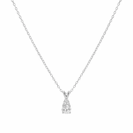 PRIMROSE Sterling Silver Cubic Zirconia Pendant Necklace