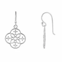 PRIMROSE Sterling Silver Filigree Flower Drop Earrings