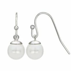 Primrose Sterling Silver Simulated Pearl Drop Earrings