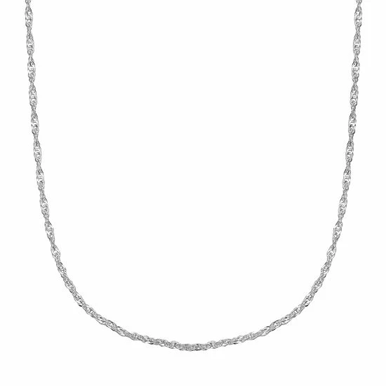 PRIMROSE Sterling Silver Singapore Chain Necklace Gold Tone