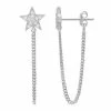 PRIMROSE Sterling Silver Cubic Zirconia Star Front-Back Earrings
